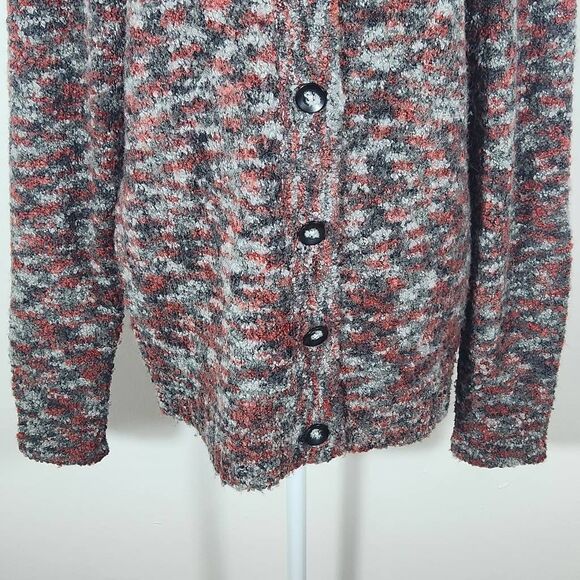 Woolrich Button-Front Cardigan Sweater Rust and Gray Wool Cardigan Size Small - Picture 3 of 9